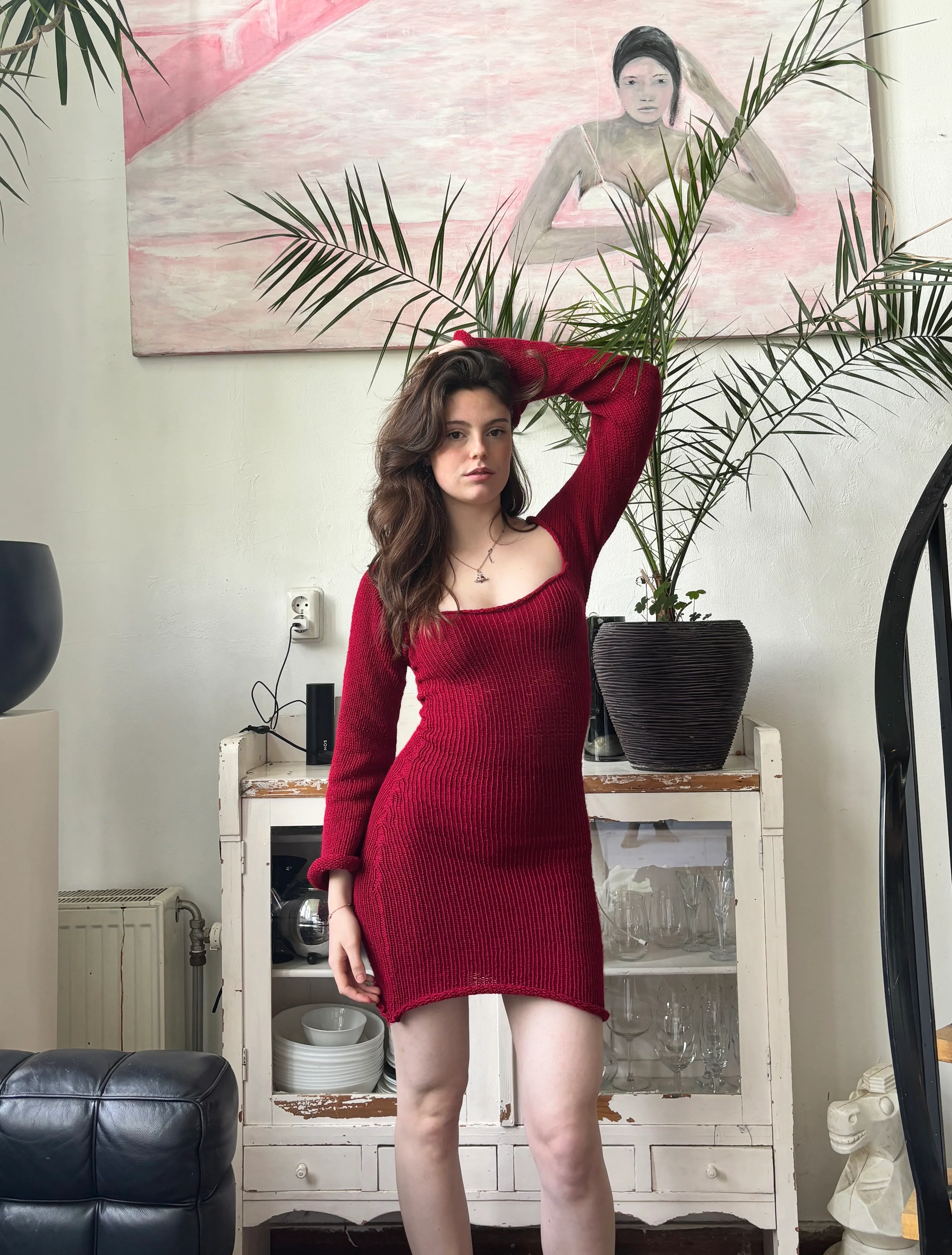 Open back dress red - Image 3